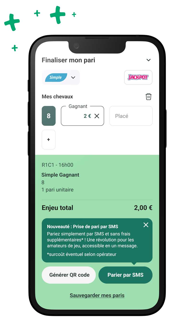 capture d'écran de l'application PMU Point de vente